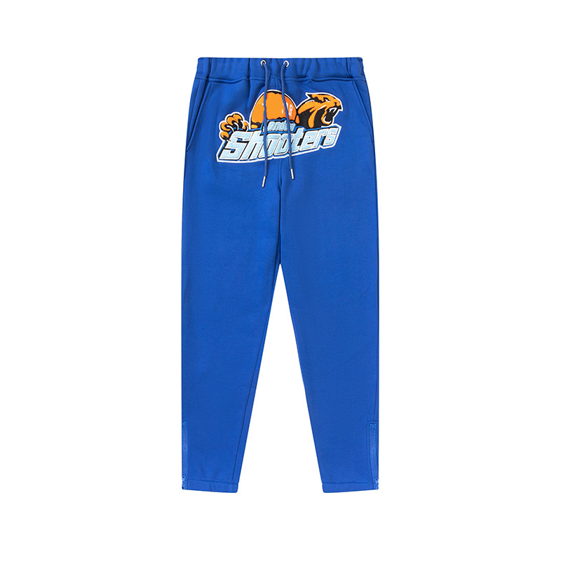 Мужские спортивные костюмы новые сине-черно-серые - полотенце с головой тигра с вышивкой и бархатные брюки с капюшономS-XL
