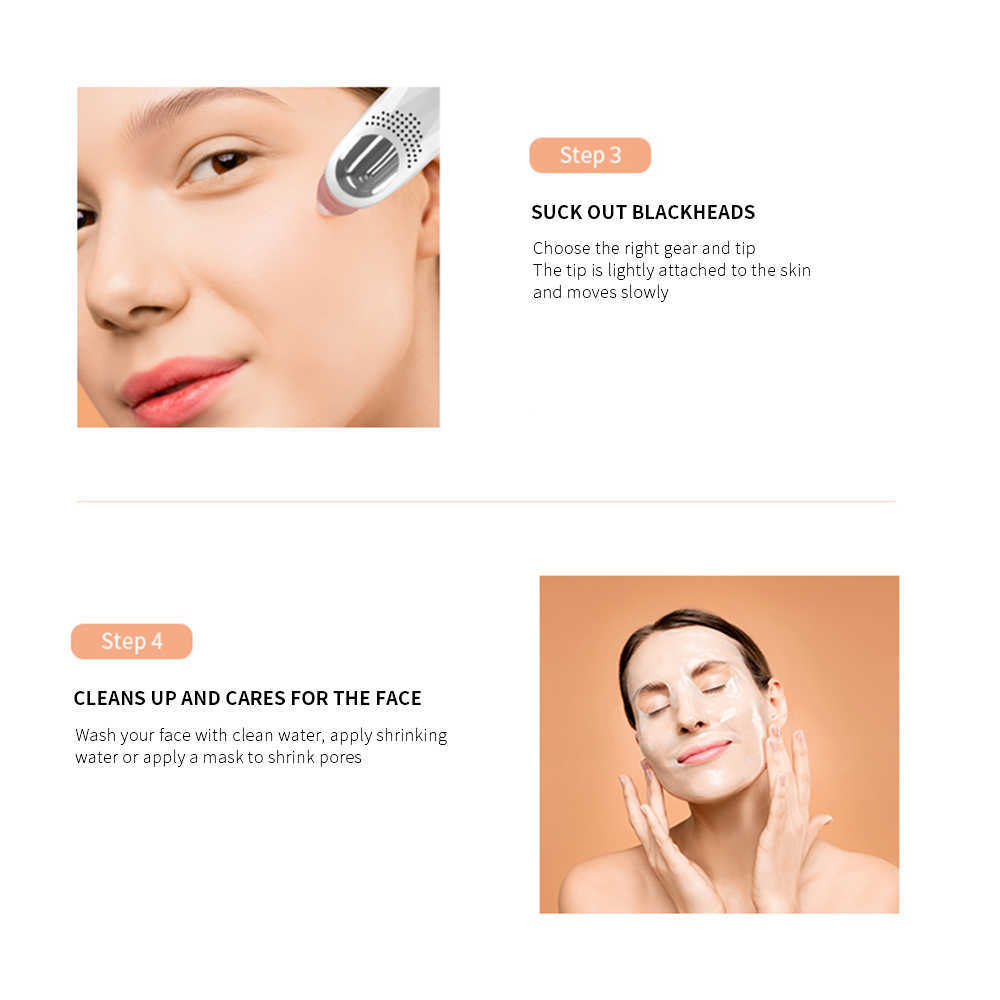 Dispositivos de cuidado facial Removedor de espinillas faciales Limpiador de acné eléctrico Masajeador Punto negro Manchas de vacío Limpiador de poros Máquina Belleza de la piel 230915