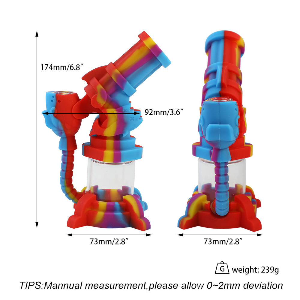 Waterpijpen Siliconen Waterpijp Pijpen Kanon Fort Vorm YHS met Glazen Kom Bongs Waterpijp Dab Rig