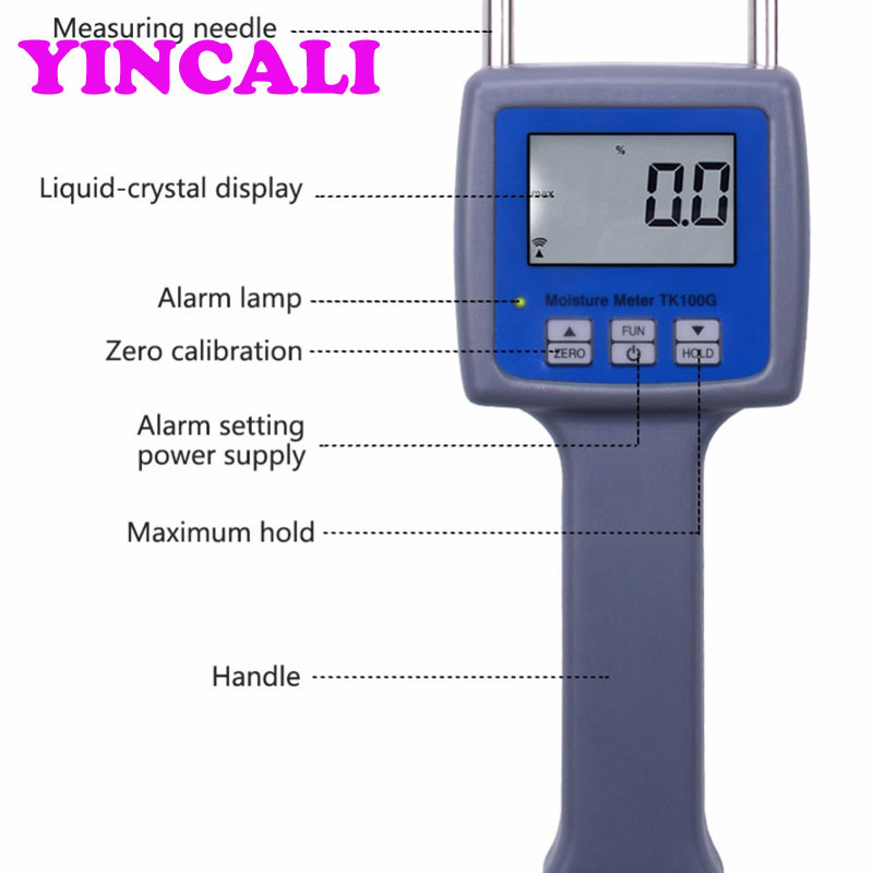 High Accuracy Grain Moisture Meter Tester TK100G Hygrometer Use for Grain Maize Soya Beans Paddy Rice Barley ECT. Easy to Use