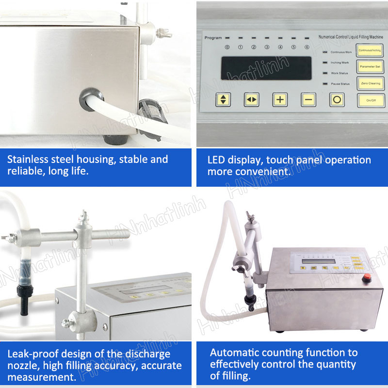 Petite Machine de remplissage de liquide de jus d'eau de contrôle numérique de 5ml-3500ml, Machine d'emballage de bouteilles de remplissage de dosage