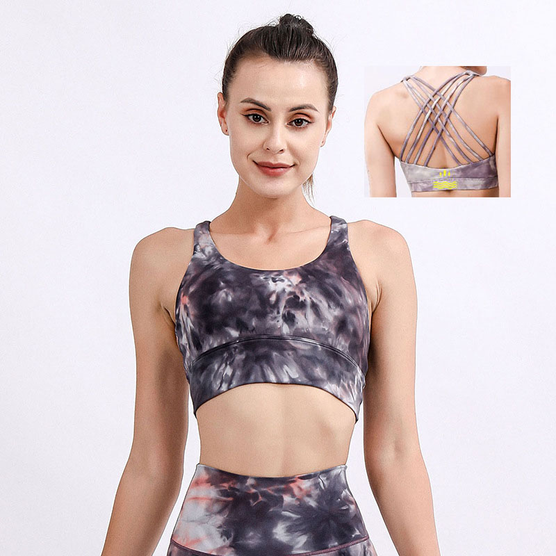 Lu-22 Yoga Bra align tank leggings Tie-dye Solid Color Women Slim Fit Sports Bra Fitness Vest Sexy Underwear with Removable Chest Pads Soft Brassiere