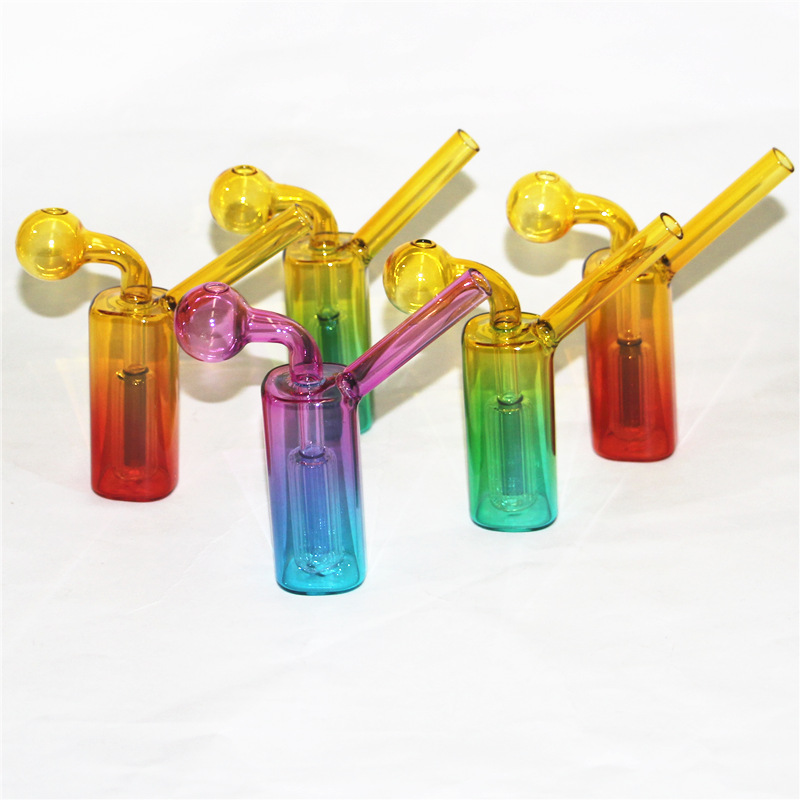 Hookahs Mini Thick Glass Oil Burner Bong for Dab Rigs Water Bubbler Pipe Simple Design for Smoking Accessories