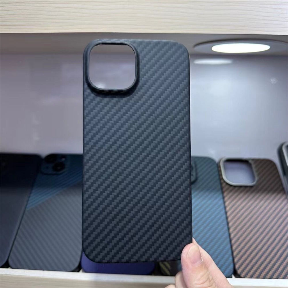 Тонкий чехол из настоящего углеродного волокна из арамида для iPhone 15 Pro Max 15, матовая задняя крышка Armor