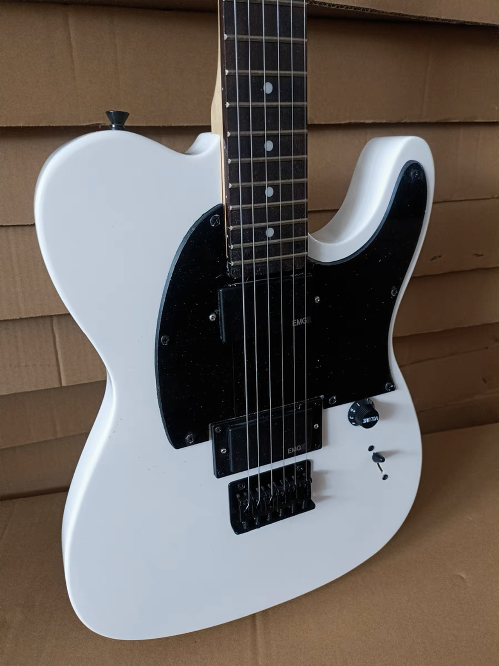 TL – guitare électrique blanche plate AS Jim Root, boutons de verrouillage, touche en palissandre, haute qualité, Direct usine