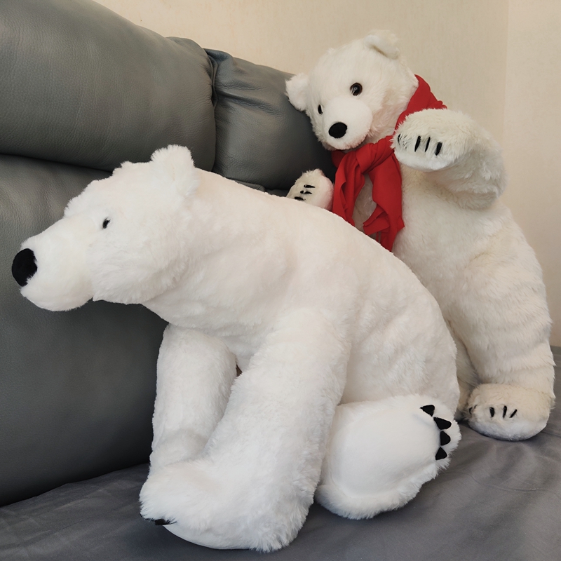 2st Pop Christmas Realistic Animal Polar Bear Plush Toy Big Soft Lovely Stuffed Anime White Bears Doll Gift Deco 60cm 70cm Dy80114