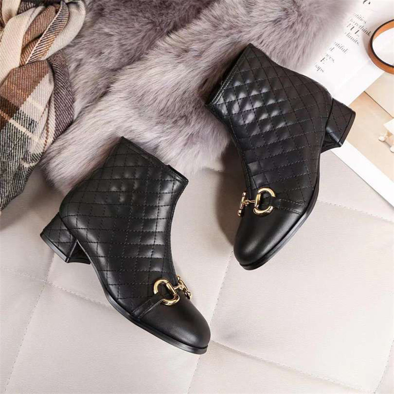 Automne bottines marque de mode femme fermeture éclair en cuir véritable bout rond talons hauts marque concepteur dames confort femmes chaussures concis femmes bottes nouvelles chaussures