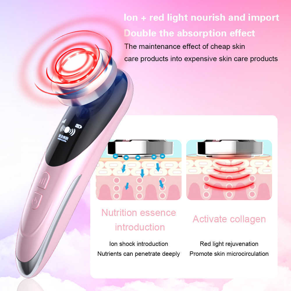 Dispositivos de cuidados faciais Ems Massageador Facial Led Photon Beauty Instrumento Vibração Remoção de Rugas Pele Apertando Dispositivo de Tratamento Quente 230915