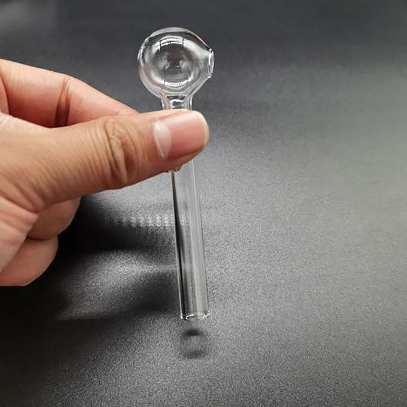 Glasölbrennerrohr 10 cm langes transparentes Rohr Bong Dab Bohrgerät Rauchzubehör