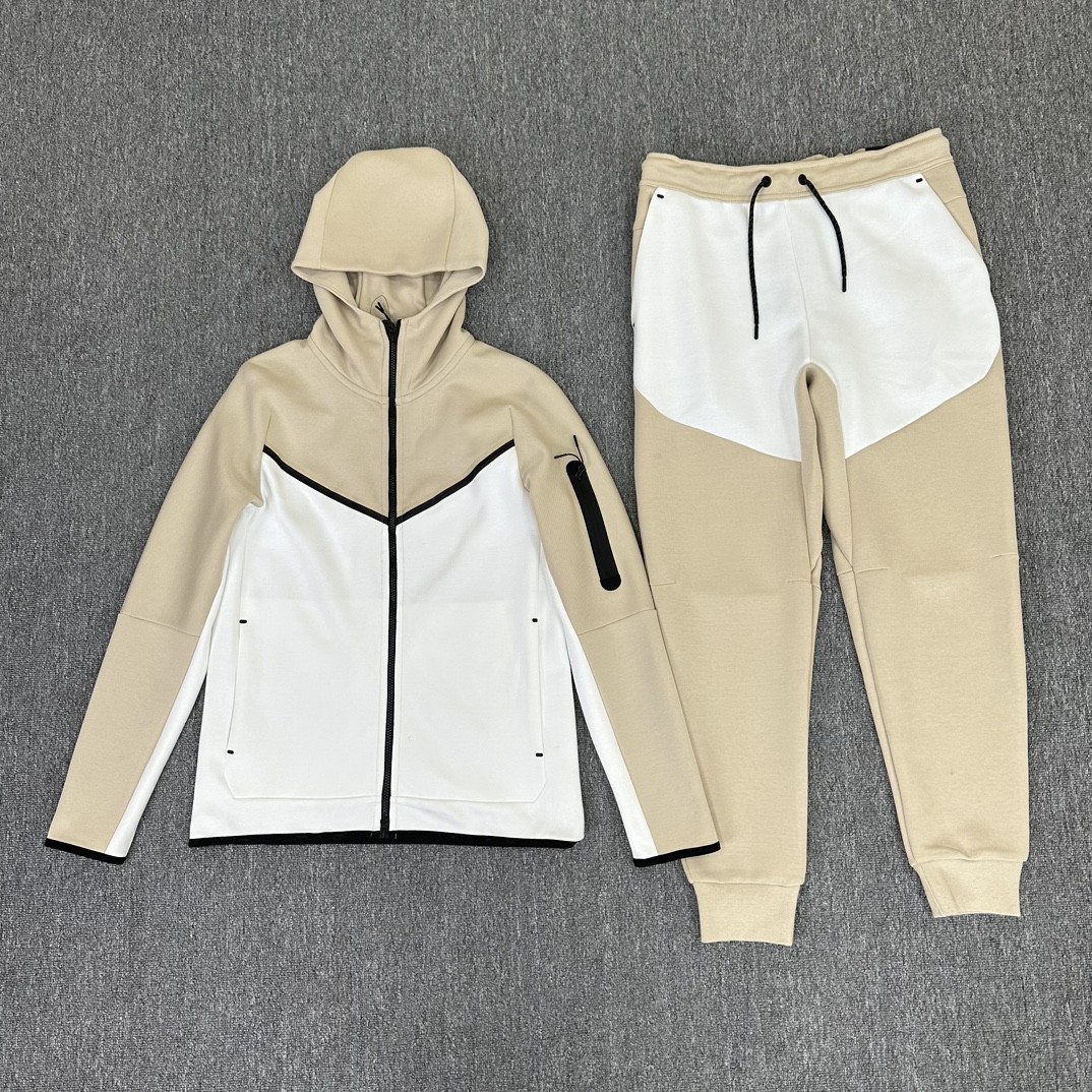 New men's air layer cotton hooded zipper coat sweater suit