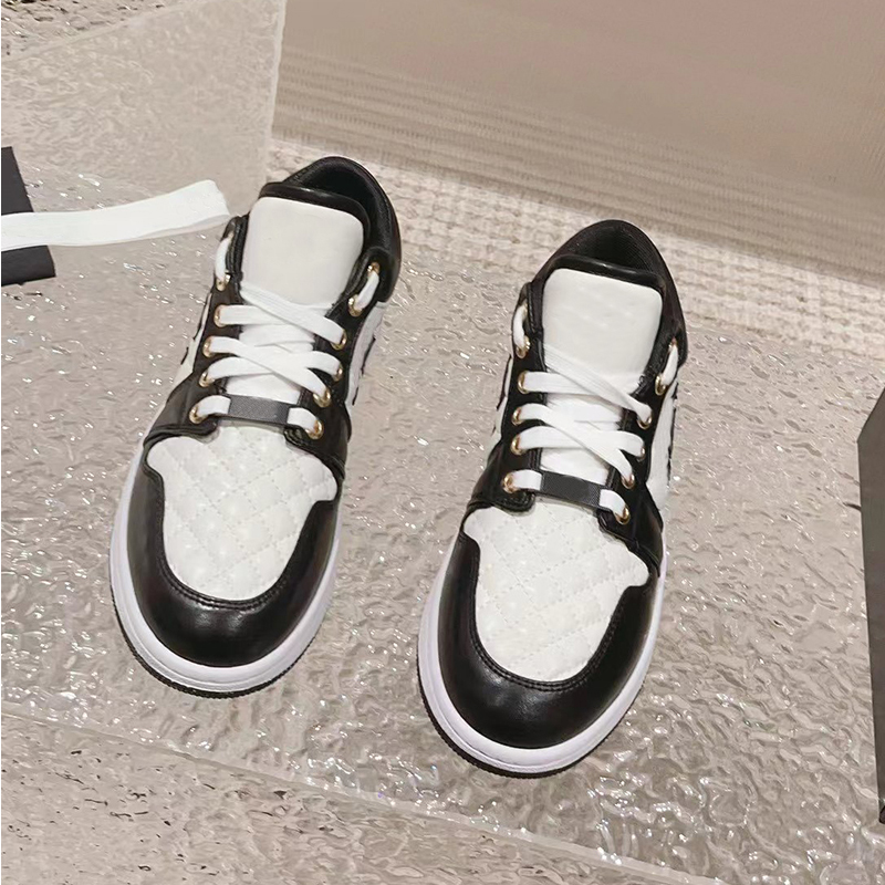 Högkvalitativ designer Casual Shoes Women's Leather Plaid Diamond Spring/Summer New Explosive Leisure Street Comfort Sneakers