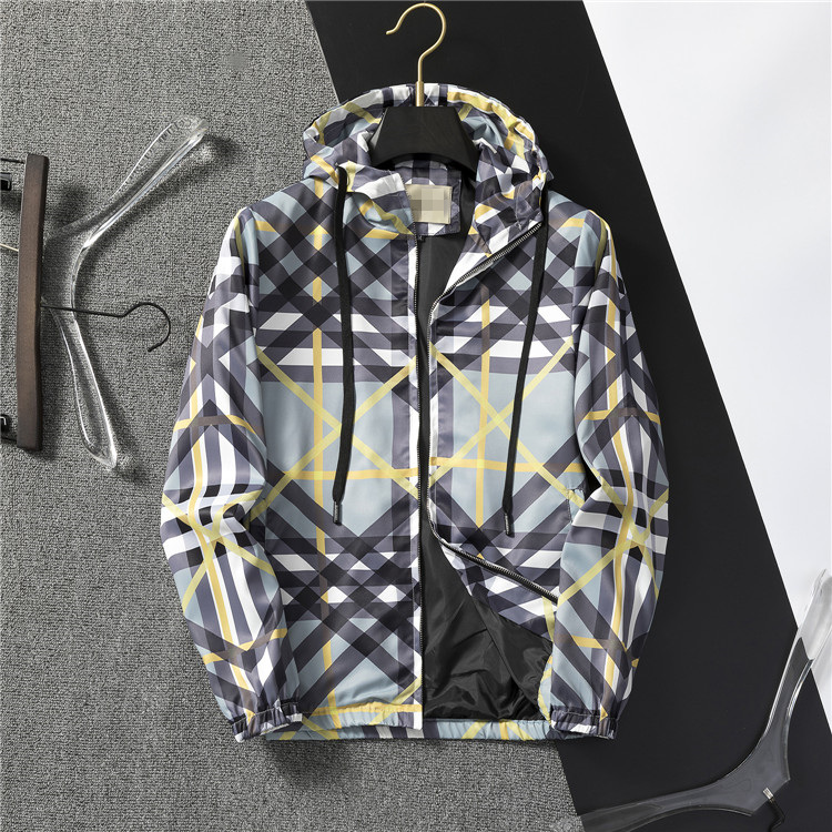 Giacca a righe stile classico da uomo di design Giacca con cappuccio da uomo Giacca da uomo di tendenza moda outdoor Trench da corsa Cappotto primavera-estate M-3XL-P2