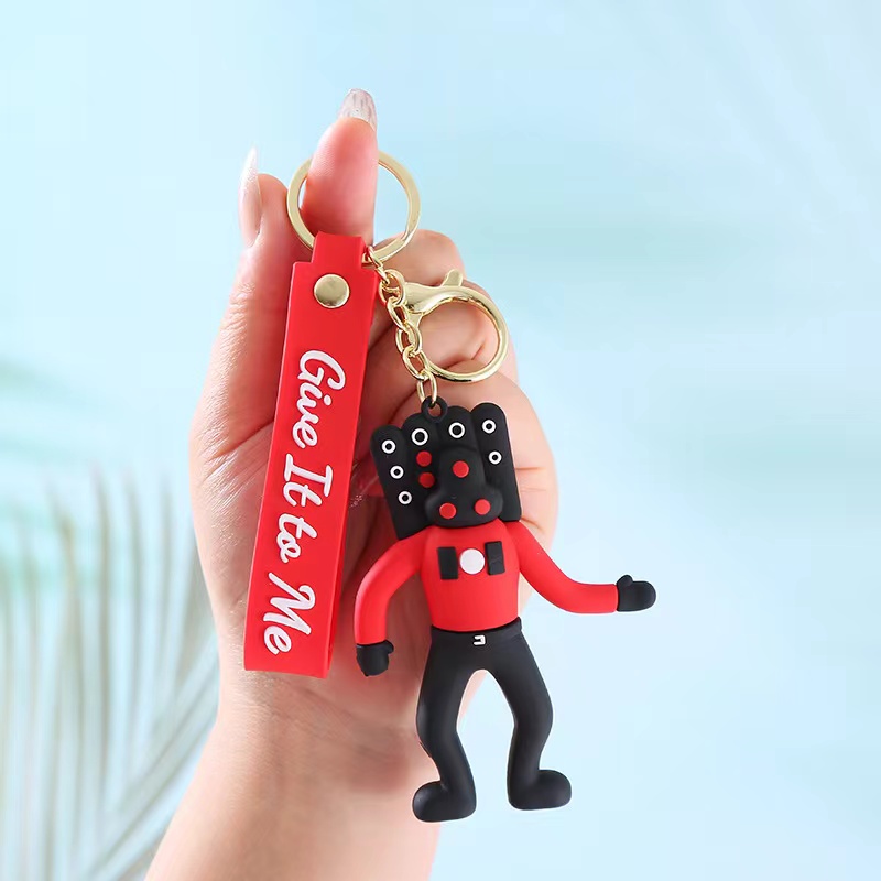 Keychains Game Toilet Keychain Camara man Doll Pendant Key Chain Bag Car Keyring Funny Jewelry Llaveros Accessories zx232