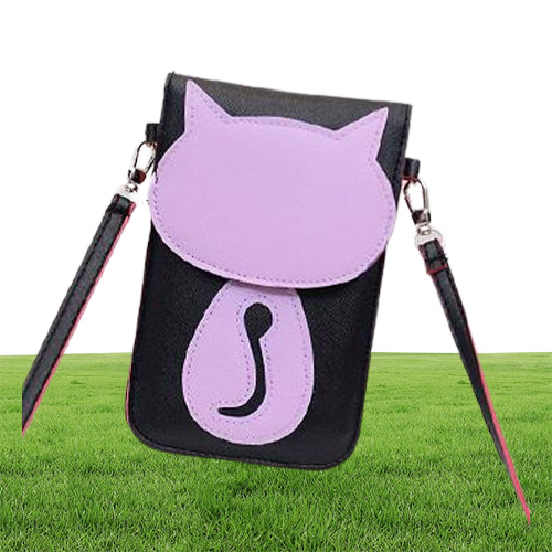 2017 New Cute Cartoon Purse Bag Leather Cross Body Shoulder Phone Coin Bag Cat New Design3635659