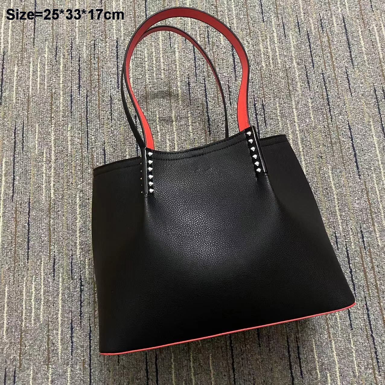 Fashion Bag Cabata Designer Toes Rivet Echte lederen handtas composiet handtassen beroemde portemonnee boodschappentassen zwart wit voor girl275f