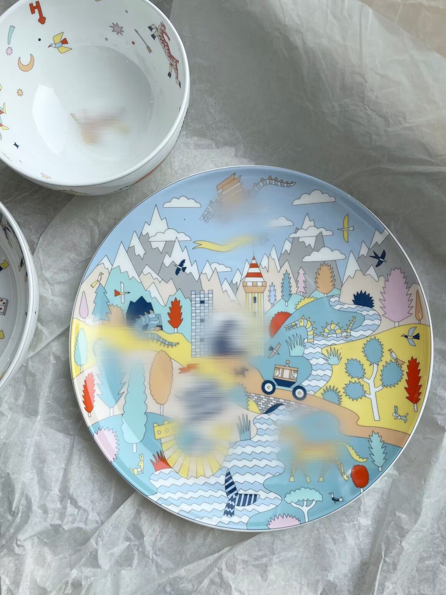 Расчетная посуда Luxury Designer включает в себя посуду и чашку Cartoon Cartoon Детские наборы с высококачественными материалами 4 штуки для сет и подарков на фестивале.