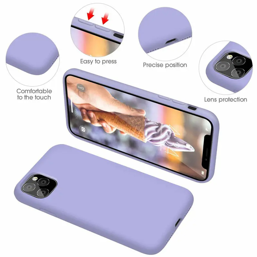 iPhone 용 슬림 무광 액체 실리콘 커버 케이스 14 13 12 11 Pro Max TPU 방지 방지 보호 케이스