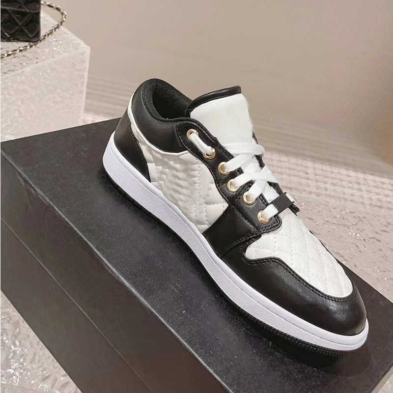 Högkvalitativ designer Casual Shoes Women's Leather Plaid Diamond Spring/Summer New Explosive Leisure Street Comfort Sneakers