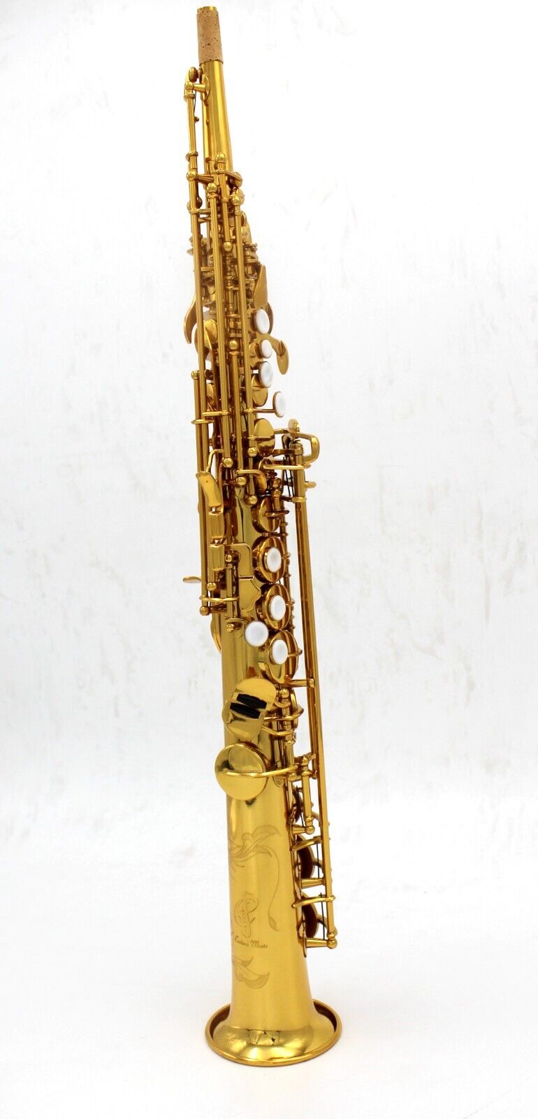 Pescoço de música oriental construído em tipo saxofone soprano reto de uma peça com tecla G 01