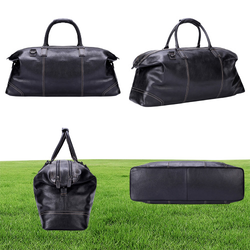 Flanger подлинные кожаные мужчины путешествовать Duffle Fashion Weekend Bags Soft Cow Leather Budbag Большая сумка для плеча большая сумка 217110145