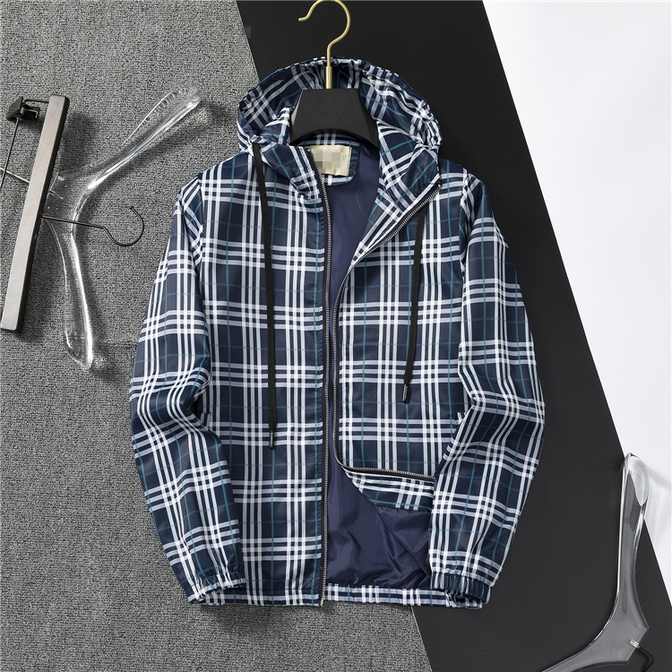 Designer masculino estilo clássico listrado jaqueta masculina com capuz jaqueta masculina tendência de moda ao ar livre correndo trench coat primavera verão casaco M-3XL-P2