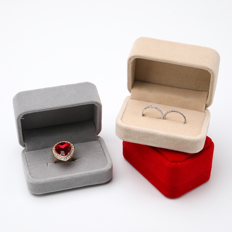 Sammet ring presentförpackning örhängen hänge smycken låda bröllop engagemang förslag jubileum smycken display lådan