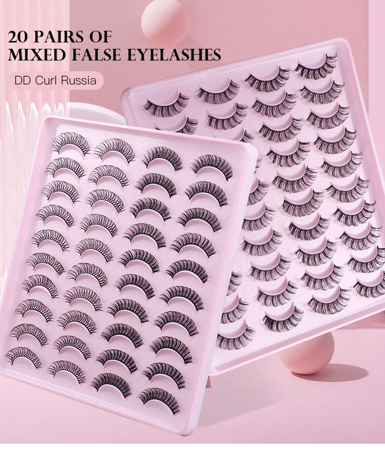 Tjock Natural Russian Curly Eyelashes Extensions Soft Light Handmade återanvändbara flerskikt 3D Curled Fake Lashes Fluffy Wispy Beauty Supply