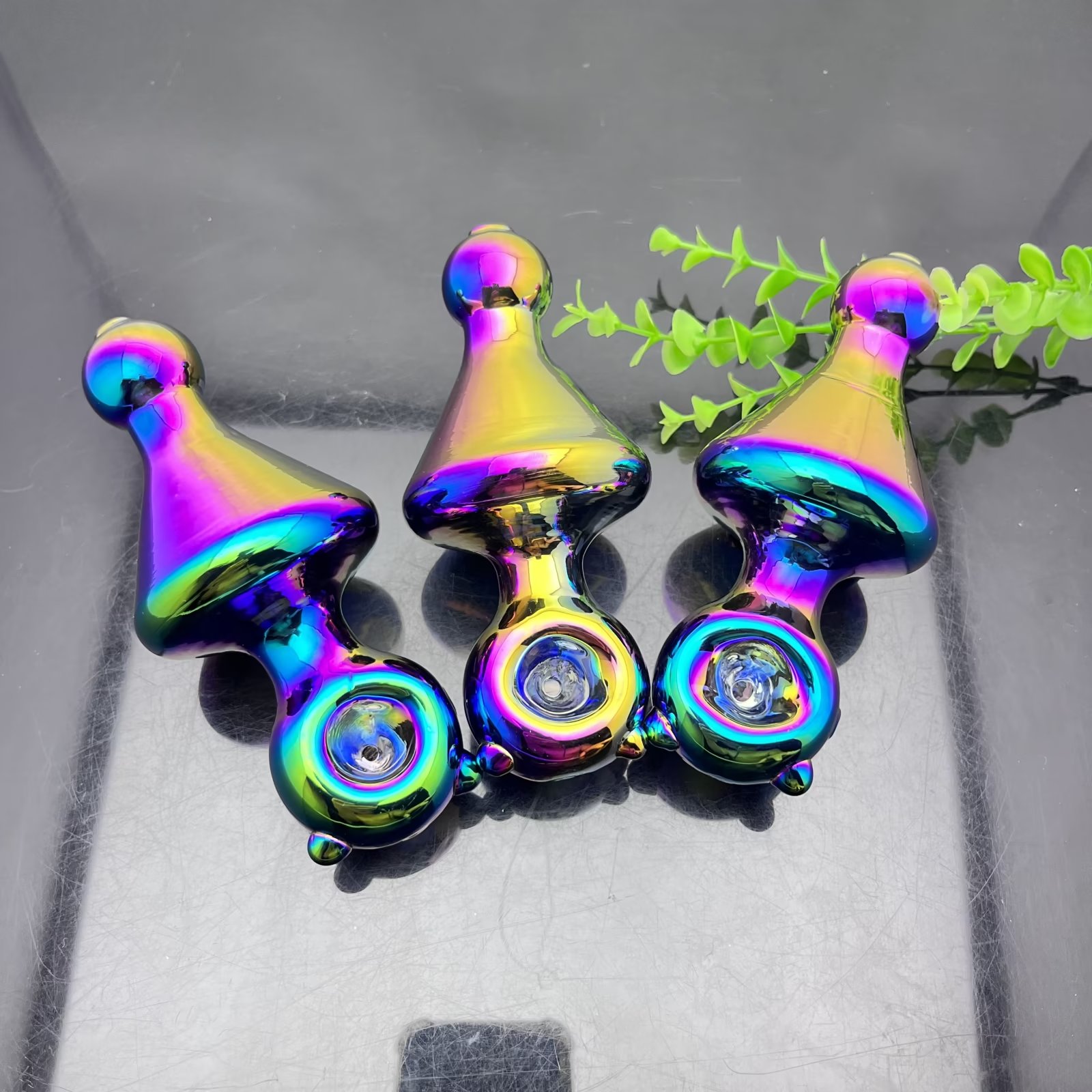 Tubos de fumaça Hookah Bong Glass Rig Oil Water Pipe Venda quente galvanizado colorido volante conjunto de fumo de vidro