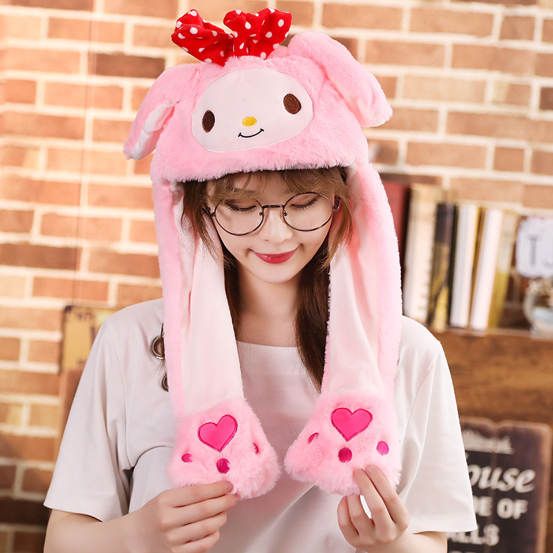 Rabbit Airbag Hat with Moving Ears Cartoon Hat Children's Funny Glowing Ear Hat