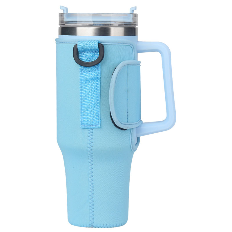 40oz Neoprene Water Bottles Pouch Holder Insulated Sports Fitness Water Bottle Sleeve Carrier Bag With Shoulder