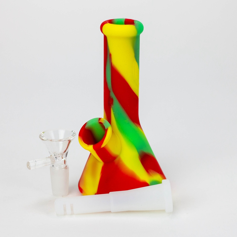 Colorido Mini Silicone Bong Pipes Kit Hookah Waterpipe Bubbler Filtro De Vidro Lidar Com Tigela Portátil Herb Tabaco Cigarro Titular Fumar Beaker Handpipes DHL