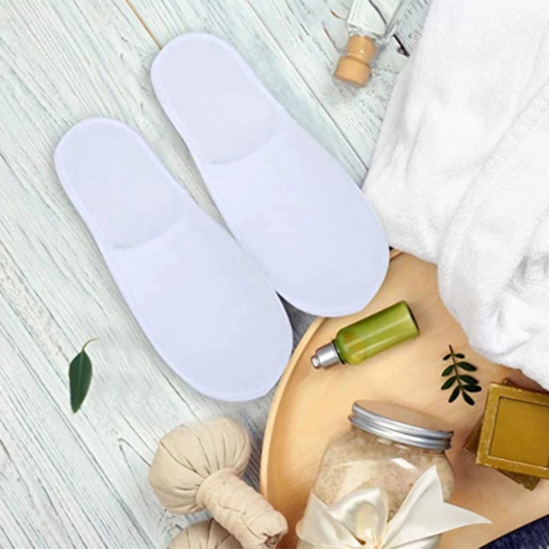 Wholesale Closed Toe Disposable Women Men Ultra-Thin Brushed Plush Non-Slip Slippers For Hotel Home Shoes