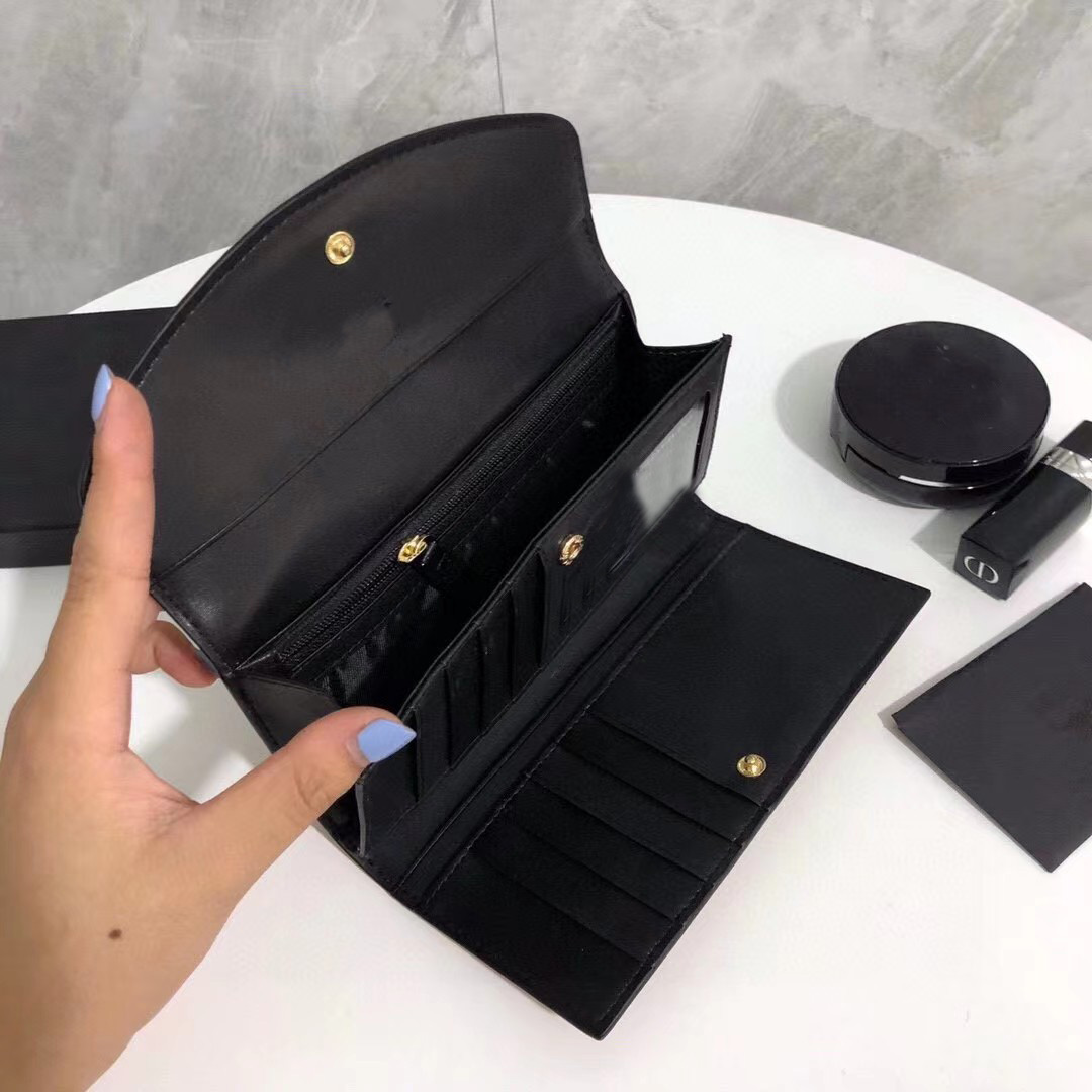Carteiras coreanas moda feminina longa grande capacidade carteira top masculino m couro impresso botão carteira cartão de crédito package172n