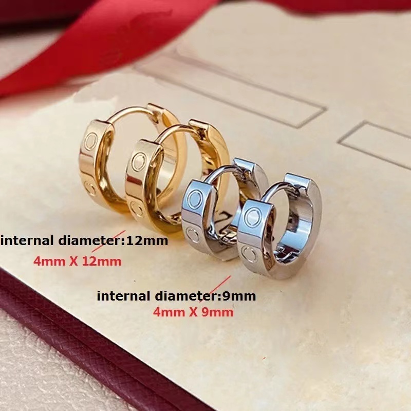 Hip-Hop-Ohrringe, rund, Gold, Titanstahl, 18 Karat Rose, Ohrringe, Gold-Liebesohrringe, Damen, exquisit und einfach, modisch, Diamant-Damenohrringe, Schmuck, Geschenk