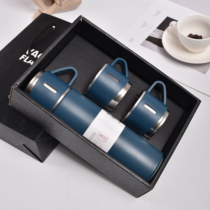 Ensemble de tasses sous vide en acier inoxydable 500, bouteilles d'eau professionnelles de 304 ml, avec 3 couvercles, ensemble de tasses cadeaux