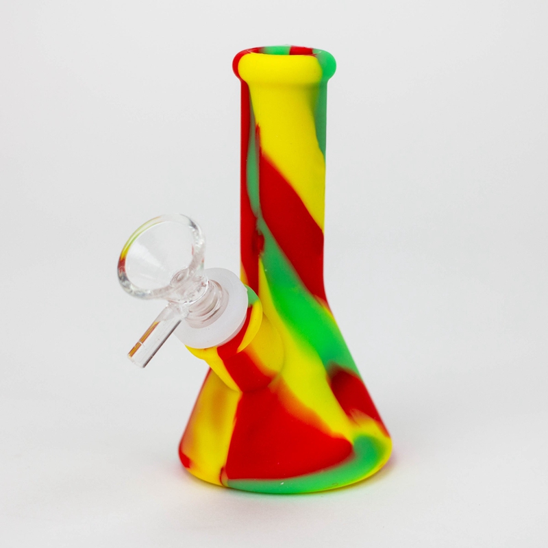 Colorido Mini Silicone Bong Pipes Kit Hookah Waterpipe Bubbler Filtro De Vidro Lidar Com Tigela Portátil Herb Tabaco Cigarro Titular Fumar Beaker Handpipes DHL