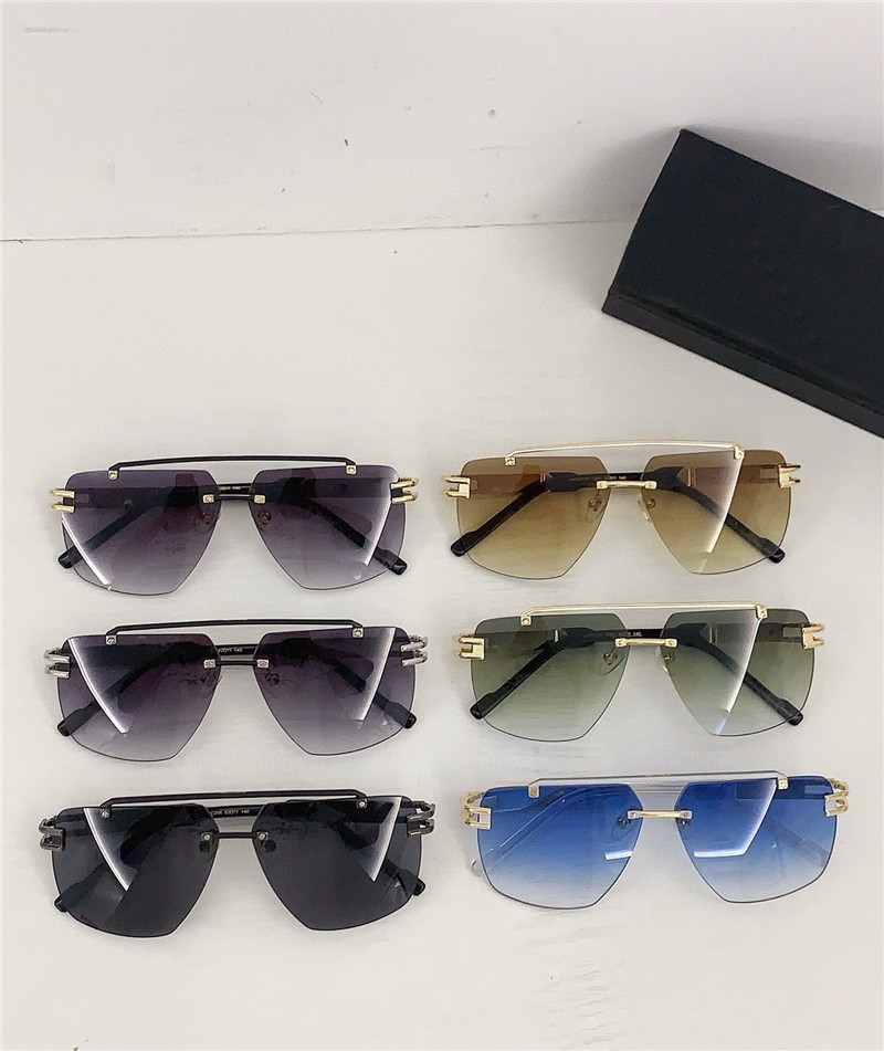 Новые модные солнцезащитные очки-пилоты 9107 без оправы в металлической оправе, немецкий дизайн, простой и популярный стиль, универсальные уличные очки с защитой от ультрафиолета uv400