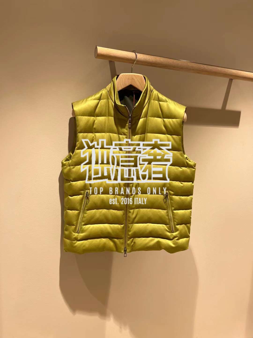 Gilet da uomo Autunno e inverno Gilet di seta loro piana imbottito con piumino d'oca giallo e blu