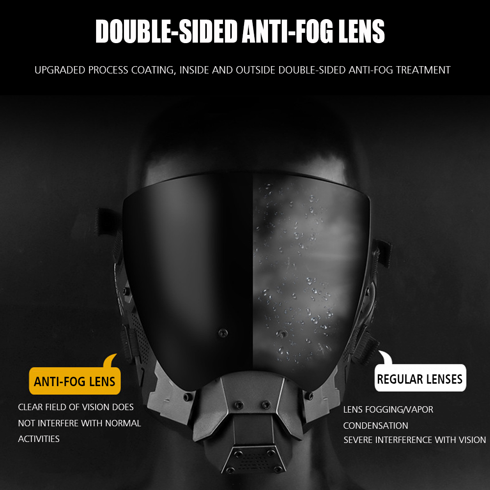 Ski Goggles Cyberpunk Komutan Maskesi Taktik Paintball Airsoft Outdoor Kayak Anti-Fog Gözlükleri Cadılar Bayramı Müzik Festivali Sci-Fi Cosplay Mask 230918