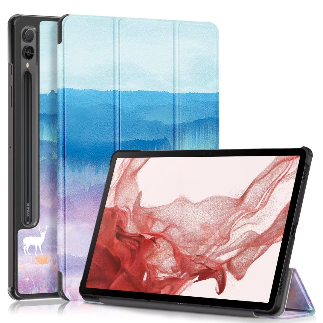 Smart Cases For Samsung Galaxy Tab S9 Plus SM-X810 X816b X818U 12.4inch 12.4" Slim PU Leather Cover Wake Sleep Function Tablet