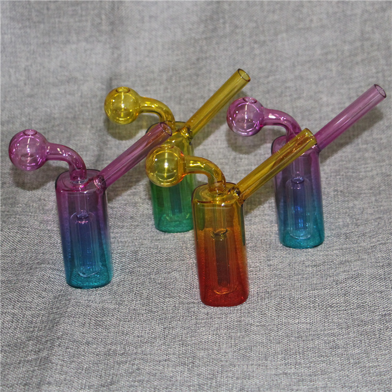 4.72inch Glass Oil Burner Pipes Bong Hookah Pocket Bubbler Smoking Pipe Ash Catcher Recycler Bubble Pipes