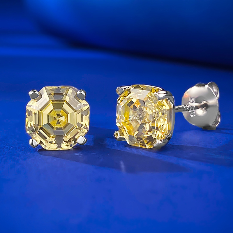 Eşsiz Topaz Diamond Saplama Küpe% 100 Gerçek 925 STERLING Gümüş Söz Düğün Küpeleri Kadınlar Gelin Partisi Takı