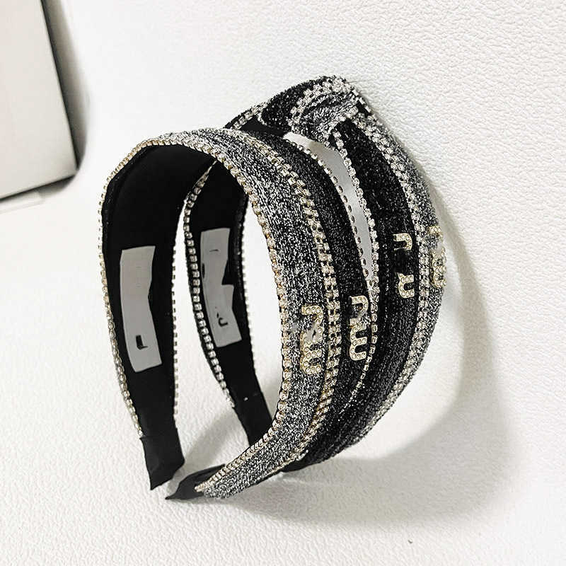 Head Bands Tasarımcı Kore tarzı geniş kısraklı rhinestone prenses saç bandı kısa kafa bandı parıltısı elmas klip 6d04