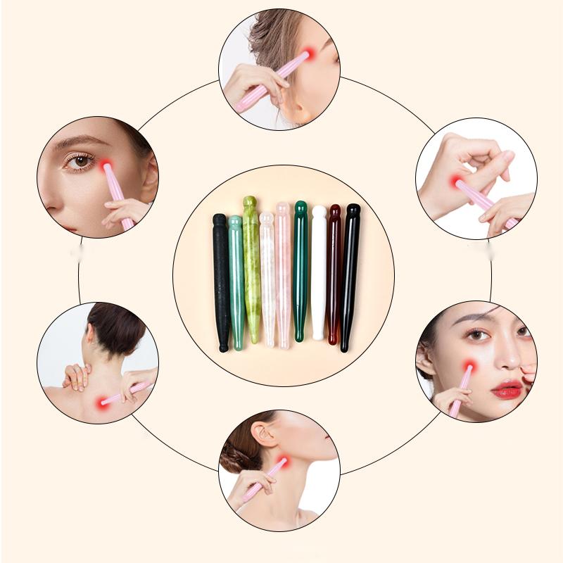 Jade gua sha masaż akupunktura pióro naturalna krystalicznie róża kwarc guasha narzędzia do pielęgnacji twarzy wzroku Piękno narzędzia do pielęgnacji skóry Prezent