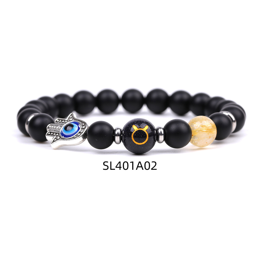 Twaalf Sterrenbeelden 8mm Gematteerd Rozenkwarts Amethist Tijgeroog Agaat Armband Mannen Vrouwen Yoga Healing Balans Armband