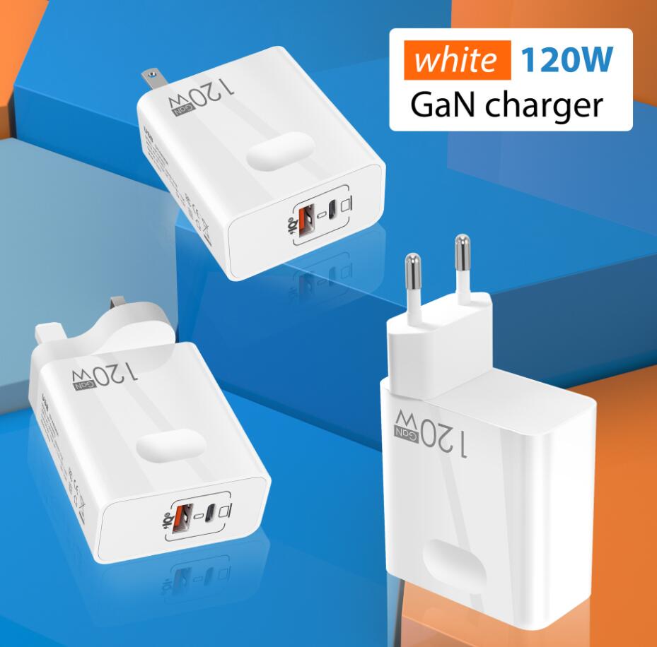 120W Super Fast Charger QC3.0 PD 65W Charger för Xiaomi Fast Charging Charger Typ C 120W GAN