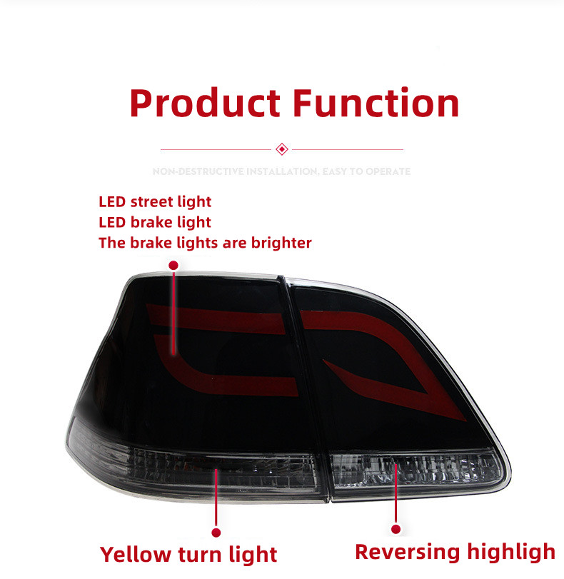 Auto Parts Taillight för Toyota G12 Crown 2003-2009 Bil LED-ljusguide Runningslampor Turn Signal Brake