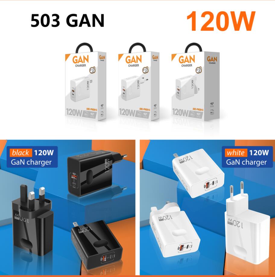 120W Super Fast Charger QC3.0 PD 65W Charger för Xiaomi Fast Charging Charger Typ C 120W GAN