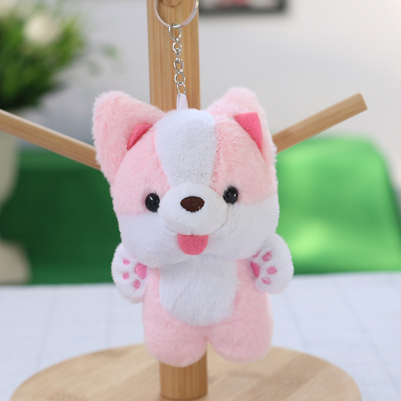 Söt och söt Corgi Dog Doll Dog Pendant Plush Toy Doll Bookbag Pendant Keychain tygdocka