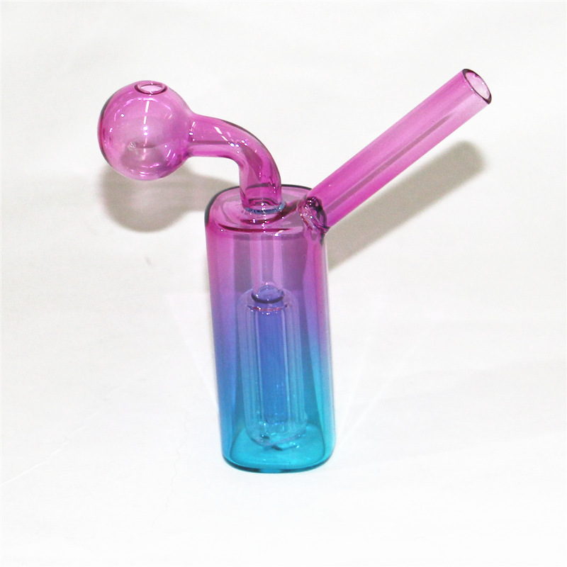 Mini bruciatore a olio in vetro Bubbler Bong Narghilè Tubi ad acqua con Pyrex spesso inebriante Riciclatore Dab Rig Bong a mano fumare Ash Catcher